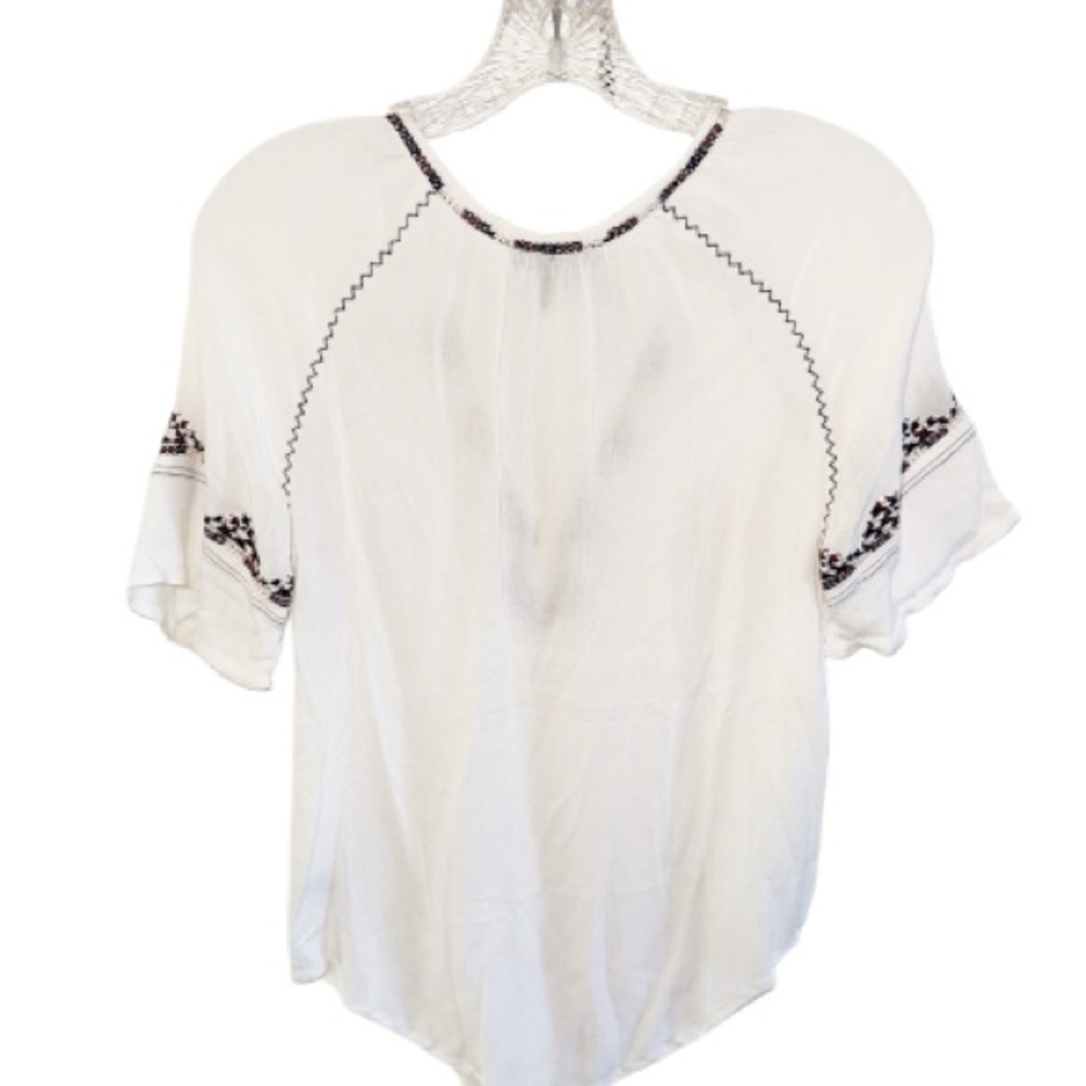 Paige White Embroidered Women's Peasant Top Boho Cottagecore Sz XS Feminine - Picture 4 of 14